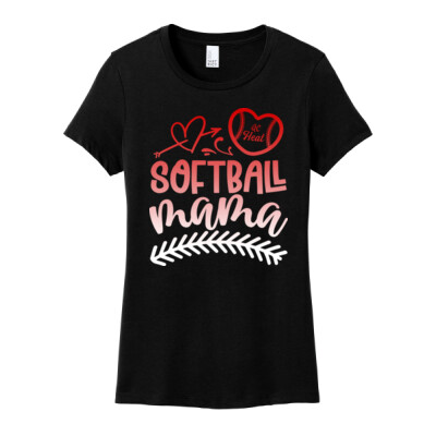 Ladies Ombre Softball Mama T-Shirt Thumbnail